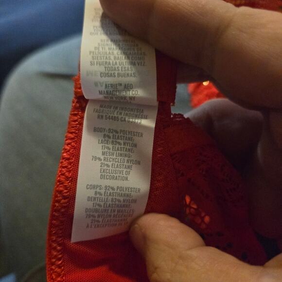 Aerie Red Lace Wireless Balconette Bra 34D NWT - Picture 9 of 12